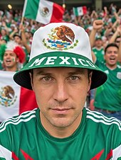 baratos Acessórios-Chapéu bucket masculino reversível em poliéster, estampa da bandeira do México, chapéu leve para torcedores de futebol, ideal para dias de jogo, esportes casuais e atividades ao ar livre.
