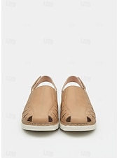 Χαμηλού Κόστους Άνετες Σανδάλες-slingback casual σανδάλια για γυναίκες – κλειστά παπούτσια με σχέδιο κοπής, άνετα για καθημερινή χρήση και περιστάσεις άνοιξη/καλοκαίρι