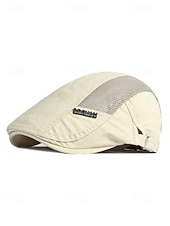 economico Cappelli da uomo-Berretto piatto da uomo in cotone a rete, regolabile e traspirante, modello newsboy ivy hat, ideale per l'uso quotidiano, le vacanze al mare, i viaggi e lo stile estivo all'aperto.
