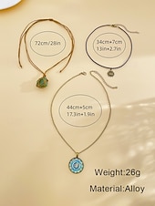 levne Dámský náhrdelník-Dámská sada náhrdelníků v bohémském stylu ze smíšených materiálů, 3dílná šperková sada, ležérní a plážové outfity, ideální pro každodenní bohémské outfity