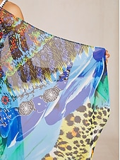 Χαμηλού Κόστους Λουλουδάτο μαγιό-jungle wild party flowy chiffon cover two way