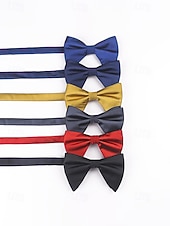 economico Matrimonio ACC-Papillon da uomo regolabile in poliestere, multicolore, accessorio formale per matrimoni, feste e cene di gala, design classico pre-annodato, adatto per matrimoni, banchetti e occasioni speciali.
