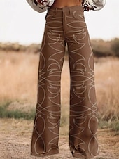 billige Bunner-Retro / vintage Bohem 1970erne Bukser Bukser med brede ben Hippie Disk Høy Midje Vestlig vekkelse Fuskejeans-stil Kostyme Dame Karneval Fritid / hverdag musikk festival Retro-temafest Voksne Bukser