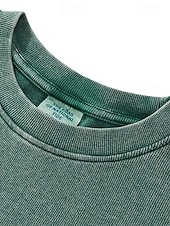 女性用 Tシャツ ホワイトコットントップ ヴィンテージウォッシュトップス アシッドウォッシュ 平織り ファッション スタイリッシュ パンクスタイル 半袖 クルーネック クロップトップ カジュアル 日常 ビーチ ブラック ホワイト グリーン グレー 夏 春