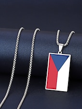 economico Accessori-Collana da uomo con ciondolo a forma di bandiera in acciaio inossidabile, collana con catena a bandiera di diversi paesi per le partite di calcio, per sostenere i tifosi, per fare il tifo allo stadio, per l'abbigliamento sportivo casual e per tutti i gior