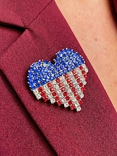  Женская брошь в виде американского флага из сплава со стразами, патриотическая булавка для лацкана в различных стилях, посвященная 250-летию США, Дню независимости, банкетам, вечерним вечеринкам и