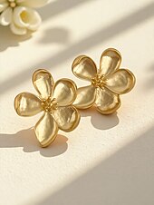 Недорогие Женская серьга-Женские серьги в богемном стиле, материал — сплав, 3D-цветочный дизайн, различные цвета, легкие и элегантные, идеально подходят для пляжного отдыха и повседневной носки.