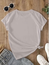 cheap Animals tee-Easter Women's T Shirt Print Graphic Animal Cartoon Fashion Stylish Classic Short Sleeve Crew Neck Regular Tops Casual Daily Weekend Blue Light Beige Black Pink Purple Summer Spring