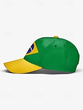 ieftine Accesorii-Șapcă de baseball bărbătească din poliester, în culorile steagului Braziliei, cu croială reglabilă, pentru fanii fotbalului, pentru ziua meciului, evenimentele pentru suporteri de fotbal, îmbrăcămintea sport casual și ținutele de zi cu zi în aer liber