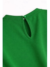  San Patrizio Per donna Maglietta Taglio Tinta unica Elegante Moda Casual Mezza Manica Manica a Lanterna Girocollo Top Regolari Quotidiano Uscire Weekend Verde Estate Primavera