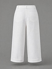 Недорогие Роскошные брюки-Жен. Брюки из хлопка и льна Чино Летние штаны Отпуск Уличный стиль Классический Полная длина Нормальная Полотняное плетение Карман удобный Легкость Дышащий Неэластичная