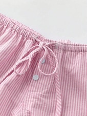 economico Pantaloncini Bermuda-Per donna Chinos Shorts Vacanza Moda Streetwear Corto Vita Alta Semplice A righe Fascia Elastica Comodo Comodità Morbido Micro-elastico Quotidiano All'aperto Streetwear Blu Nero Bianco Rosa Estate