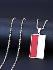 economico Accessori-Collana da uomo con ciondolo a forma di bandiera in acciaio inossidabile, collana con catena a bandiera di diversi paesi per le partite di calcio, per sostenere i tifosi, per fare il tifo allo stadio, per l'abbigliamento sportivo casual e per tutti i gior