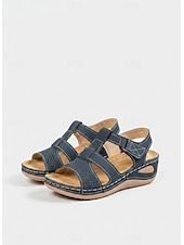 billige Flate sandaler-Røde komfortsandaler for kvinner, pustende sandaler med utskjæring og justerbare stropper for reiser, sommerlig casual &amp;hverdagsbruk
