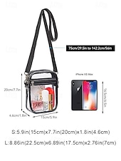 cheap Vacation &amp; Travel Bags-Women's Clear PVC Crossbody Bag, Large and Small Size Transparent Shoulder Bags with Adjustable Straps, Stylish Multi-Color Bags for Beach Vacation, Travel and Casual Daily Use
