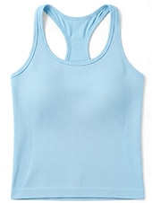 cheap Plain Tank-Women's Athletic Tank Knit Top Tunic Stylish Hot Casual Sleeveless Spaghetti Straps Regular Tops Gym Sports Going out Blue Eggplant Purple Black White Yellow Summer Spring