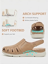 Χαμηλού Κόστους Άνετες Σανδάλες-slingback casual σανδάλια για γυναίκες – κλειστά παπούτσια με σχέδιο κοπής, άνετα για καθημερινή χρήση και περιστάσεις άνοιξη/καλοκαίρι