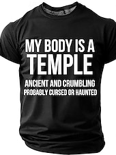 ieftine Tricouri cu umor sarcastic-Corpul meu este un templu antic, blestemat, bântuit, tricou amuzant, sarcastic, cu umor, grafic, guler rotund, mânecă scurtă, cadou de ziua de naștere pentru el, cadou de glumă, haine de designer