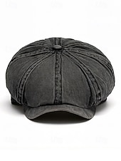 cheap Men's Hats-Men's Washed Cotton Newsboy Cap, Multi-Color Adjustable Ivy Flat Beret Hat for Travel, Vacation, Outdoor Activities and Everyday Casual Wear