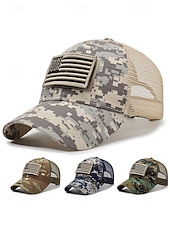  Heren truckerpet van polyester met Amerikaanse vlag, geborduurd klittenbandpatch in diverse kleuren, verstelbare pasvorm, perfect voor de viering van 250 jaar Amerika, Onafhankelijkheidsdag,