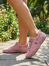 billiga Damsneakers-Rosa promenadskor för kvinnor – flexibla och bekväma sneakers med noll dropp för resor, promenader utomhus, trädgårdsarbete &amp;dagligt vardagskläder
