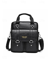 preiswerte Taschen für Herren-Messenger Bag für Herren aus Kunstleder, geräumige Aktentasche mit mehreren Fächern und verstellbarem Schultergurt, stilvolle Reisetasche für Freizeit und Beruf, geeignet für den täglichen Arbeitsweg und die Arbeit.