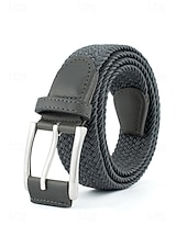 preiswerte Herrengürtel-Geflochtener Herren-Stretchgürtel mit Kunstlederbesatz, verstellbarer, gewebter Freizeitgürtel in verschiedenen Farben für den Alltag, Strandurlaub, Reisen und Resort-Looks