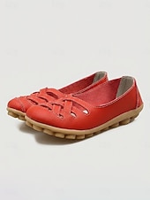 economico Ballerine da donna-Scarpe slip-on da donna gialle intrecciate con intagli, comode scarpe basse casual con suola morbida, calzature traspiranti per camminare in vacanza &amp; quotidiano