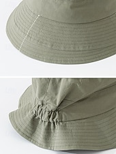 abordables Sombreros de mujer-Sombrero de pescador informal de algodón para mujer, sombrero de sol elástico ajustable en varios colores para vacaciones en la playa, uso diario informal, viajes y estilo veraniego al aire libre.