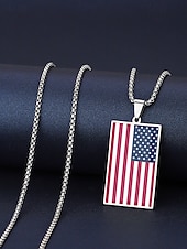 economico Accessori-Collana da uomo con ciondolo a forma di bandiera in acciaio inossidabile, collana con catena a bandiera di diversi paesi per le partite di calcio, per sostenere i tifosi, per fare il tifo allo stadio, per l'abbigliamento sportivo casual e per tutti i gior