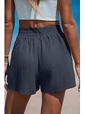 tanie Podstawowe fałszywe dno-Damskie Sztuczna bawełna len Typu Chino Szorty Letnie szorty Urlop Moda Moda miejska Krótki Wysoka talia Równina Kieszeń Elastyczny pas Wygodne Komfort Miękka Elastyczny Na zewnątrz Urlop Ulica