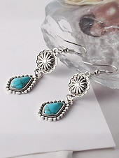 olcso Női fülbevaló-Női bohém türkiz ötvözet fülbevalók, könnyű függő ékszerek, tökéletesek tengerparti nyaraláshoz, hétköznapi viselethez és nyári kiegészítőkhöz