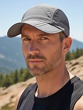abordables Sombreros de hombre-Gorra de béisbol de poliéster transpirable y ligera para hombre, sombrero de sol con panel de malla ajustable multicolor para viajes de vacaciones, actividades al aire libre, senderismo y uso casual