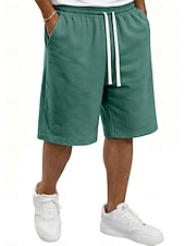 preiswerte Lässige Shorts-Herren Shorts Sommershorts Freizeitshorts Tasche Elastischer Bund Rein Einfach Komfort Atmungsaktiv Knielang Lässig Outdoor Strand Urlaub Mode Schwarz Weiß Mikroelastisch
