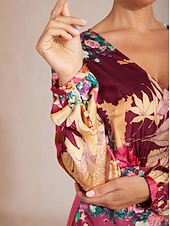 billiga tryck avslappnad klänning-blommig maxiklänning med spets