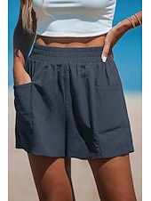 tanie Podstawowe fałszywe dno-Damskie Sztuczna bawełna len Typu Chino Szorty Letnie szorty Urlop Moda Moda miejska Krótki Wysoka talia Równina Kieszeń Elastyczny pas Wygodne Komfort Miękka Elastyczny Na zewnątrz Urlop Ulica