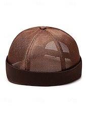 billiga Herrhattar-herrhatt i andningsbar mesh-polyester, justerbar mössa utan brätte i flera färger för dagligt bruk, strandsemester, resor och sommarstil utomhus