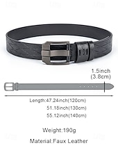 preiswerte Herrengürtel-Vintage-Businessgürtel für Herren aus Lederimitat, verstellbare Länge, verschiedene Farben, klassischer Retro-Stil, perfekt für den Arbeitsweg, Urlaub und Freizeit.