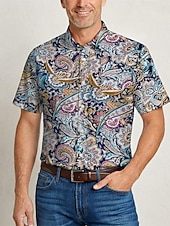  Ρετρό / Βίντατζ Χίπισσα Δεκαετία '70 Πουκάμισο Κοντά μανίκια Χίπισσα Λαχούρι Μποέμ Etnic Φανταχτερή Φόρεμα Ανδρικά μουσικό φεστιβάλ Πάρτι Καθημερινά Ρούχα Ενηλίκων Πουκάμισο Ανοιξη καλοκαίρι