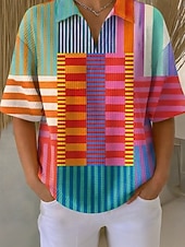 Недорогие Полосатые и геометрические блузки-Жен. Вафельная рубашка Повседневная рубашка Летние вершины Графика Геометрический принт Элегантный стиль Отпуск Винтаж Без рукавов Воротничок Обычные топы