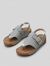 abordables Sandalias Planas-Sandalias de cuña para mujer con hebilla de pedrería naranja, sandalias de verano con tira ajustable, calzado casual cómodo de punta abierta para uso diario y viajes. &amp;paseo por el jardín