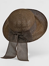 preiswerte Hüte für Damen-Damen-Sonnenhut im Boho-Stil, faltbarer Strohhut mit breiter Krempe und Schleife in verschiedenen Farben für Strandurlaub, Freizeit, Reisen und Sommerurlaub im Resort.