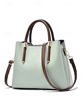abordables Bolsos de mano y tote-Bolso de mano elegante para mujer, de piel sintética, disponible en varios colores, con correa ajustable para el hombro, ideal para el uso diario, para ir al trabajo, para viajar y para reuniones