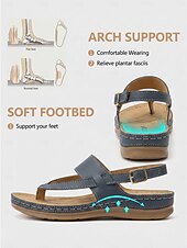 economico Sandali Comodi-sandali bassi da donna con cinturino incrociato blu comodi – stile casual estivo per passeggiate quotidiane, viaggi, giardino, spiaggia e abbigliamento all'aperto