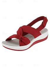 economico Sandali Piani-sandali da donna con cinturino posteriore annodato grigio – sandali da passeggio leggeri con plateau ammortizzato, cinturino regolabile e supporto dell'arco plantare