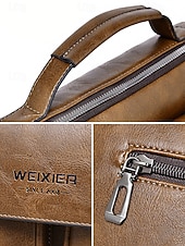 economico Borselli da uomo-Borsa a tracolla da uomo in similpelle, borsa a mano multi-scomparto di grande capacità con tracolla regolabile, borsa da viaggio elegante e casual per il lavoro e gli spostamenti quotidiani.