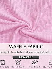  Жен. Вафельная рубашка Летние вершины Пуговицы Сплошной цвет Винтаж Стиль Без рукавов Воротник-поло Длинные топы Повседневные на открытом воздухе Праздники Желтый Светло-зеленый Розовый