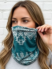 cheap Women's Hats-Women's Bohemian Soft Lightweight Polyester Hat Headscarf Neck Gaiter, Multi-Color Ethnic Print Hair Wrap and Tube Scarf for Beach Vacation Travel and Everyday Casual Wear