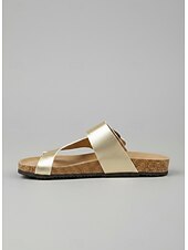 abordables Sandalias deslizantes-Chanclas de tiras cruzadas con hebilla grande, sandalias cómodas y elegantes para mujer, perfectas para verano, playa y salidas casuales.