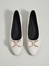 economico Ballerine da donna-Scarpe basse professionali da donna in camoscio grigio - comode ballerine a punta quadrata con elegante fiocco, ideali per l'ufficio e gli spostamenti quotidiani. &amp;abbigliamento da lavoro per tutto il